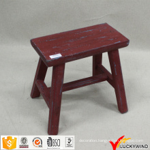 Distressed Antique Wooden Small Rectangle Stool